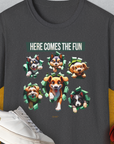 Unleash-Series (Here Comes The Fun), Volume 4, Unisex T-Shirt-Dark Heather, Design by Dog Gang