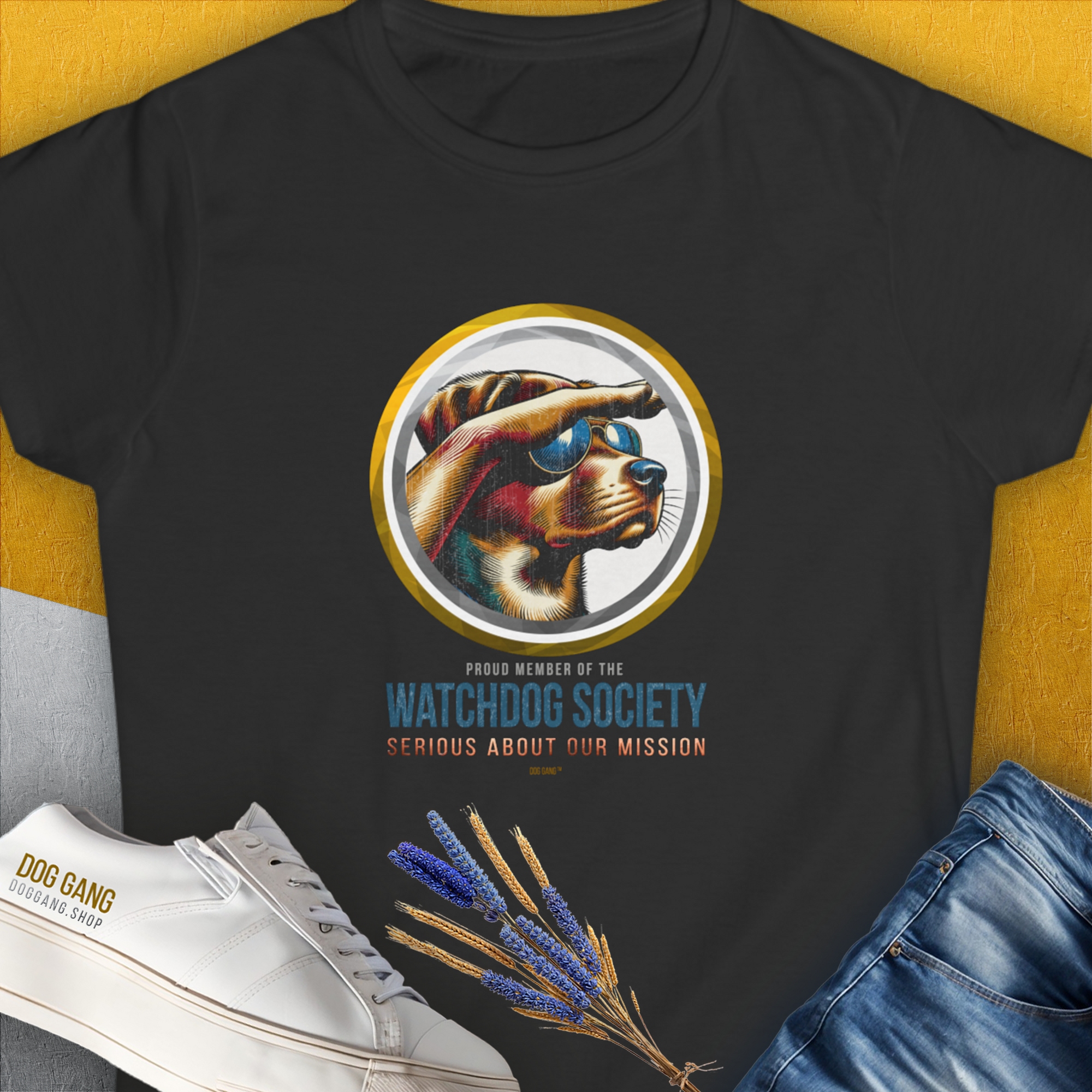 Watchdog Society Series, Volume 1, Women's T-Shirt-Black. A perfect gift for dog lovers and dog owners. Design by Dog Gang