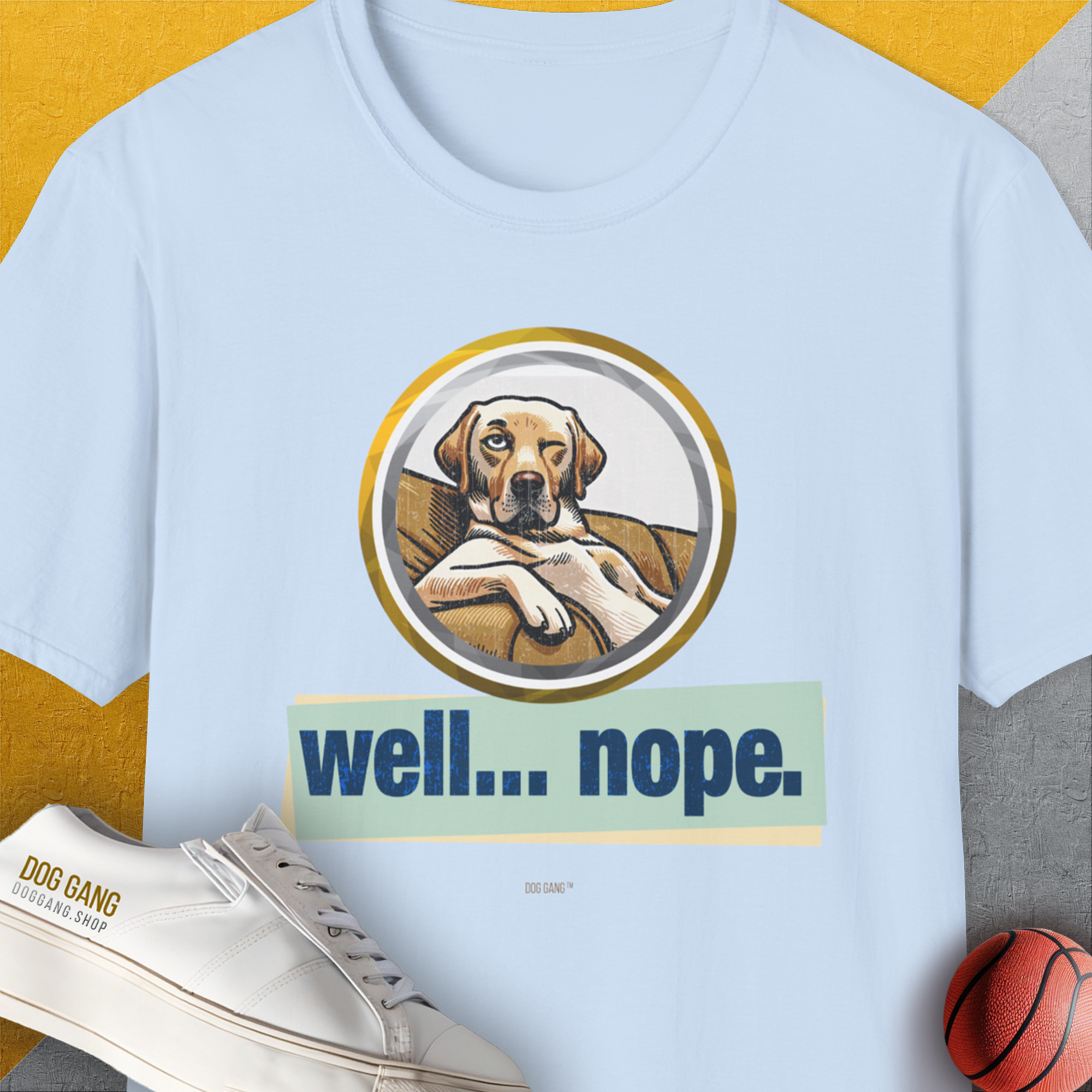 Well... Nope. Volume 1, Unisex T-Shirt-Light Blue, Design by Dog Gang