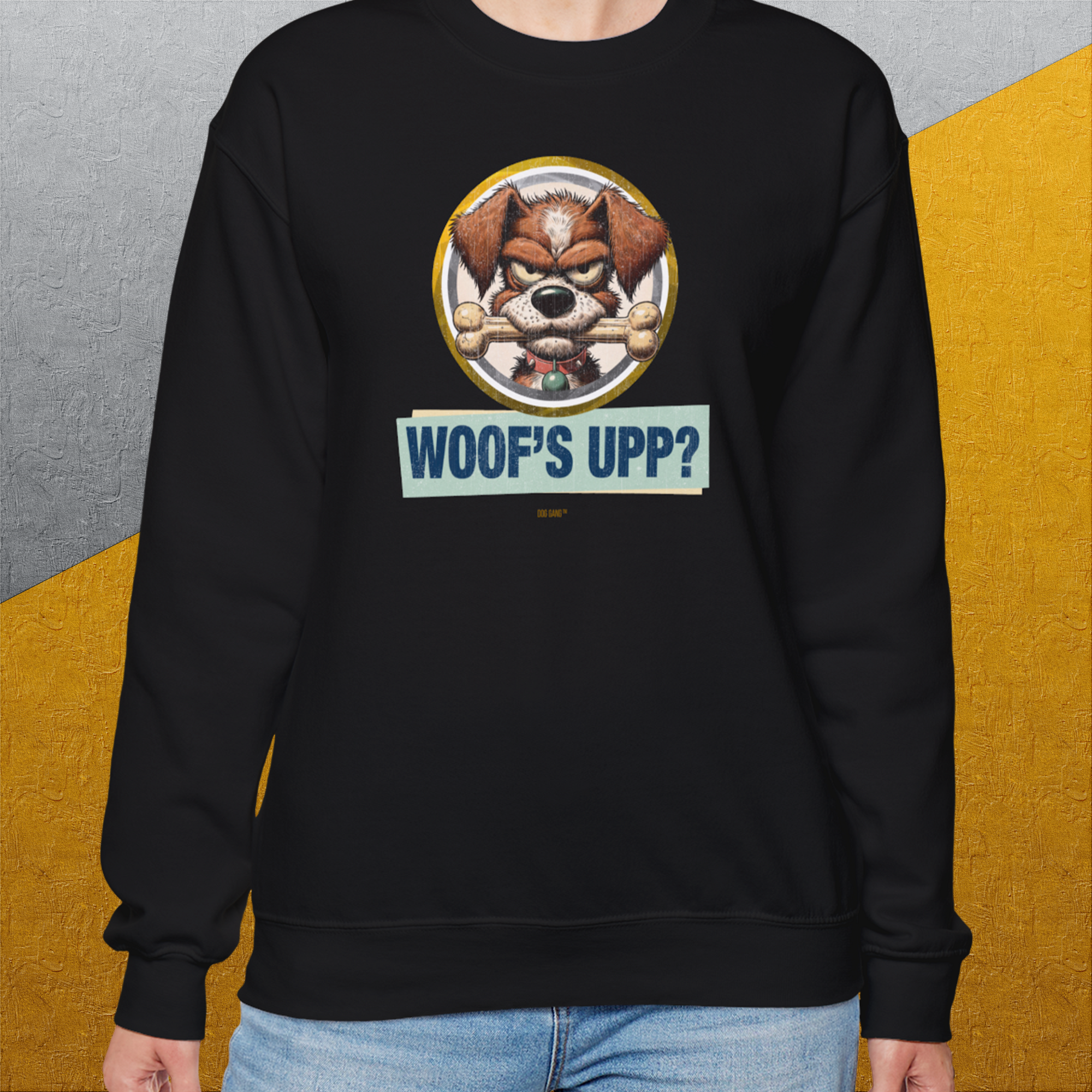 Woof&#39;s Upp? Volume 2, Unisex Sweatshirt-, a fun and stylish sweatshirt design for dog lovers from Dog Gang