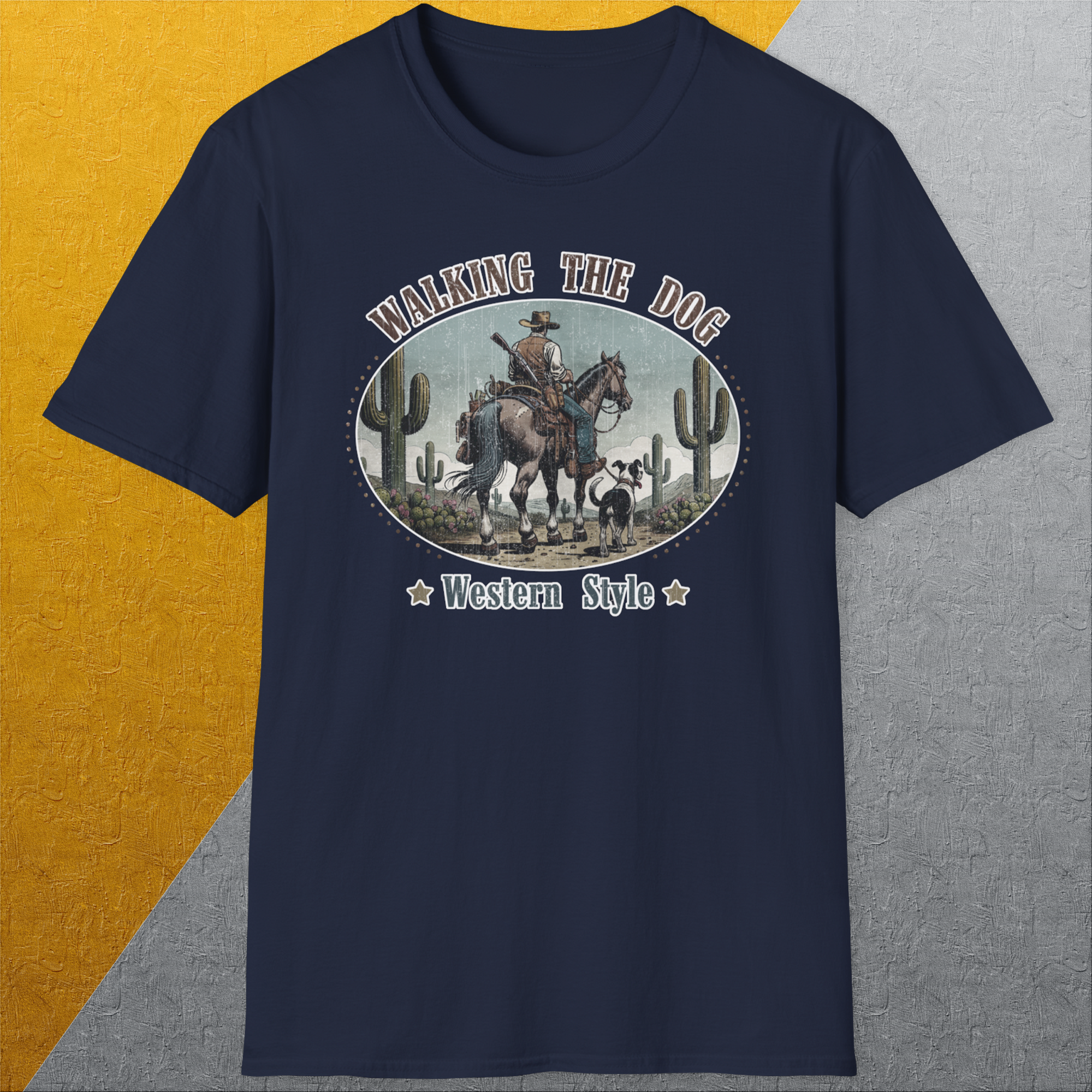 Walking The Dog, Western Style, Volume 2, Unisex T-Shirt-, a cool and stylish design with a funny saying from Dog Gang